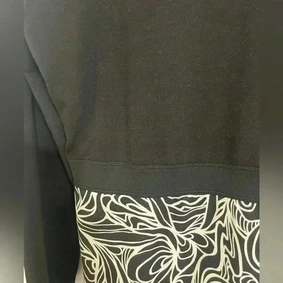 Womens prAna Black White Squiggly Design Skirted Dress Large - Picture 4 of 8